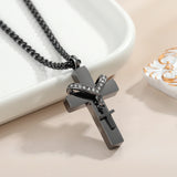 Double Cross Memorial Cremation Ashes Urn Pendant Necklace Keepsake Jewelry