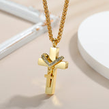 Double Cross Memorial Cremation Ashes Urn Pendant Necklace Keepsake Jewelry
