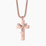 Double Cross Memorial Cremation Ashes Urn Pendant Necklace Keepsake Jewelry