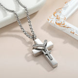 Double Cross Memorial Cremation Ashes Urn Pendant Necklace Keepsake Jewelry