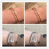 Double Cross Punk Bracelet Stainless Steel Cuff
