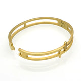 Double Cross Punk Bracelet Stainless Steel Cuff