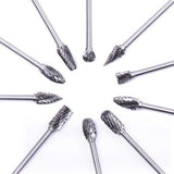 10Pcs Carbide Burr Set 2.35/3mm Shank Woodworking Carving Engraving Polish