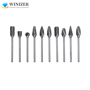 10Pcs Carbide Burr Set 2.35/3mm Shank Woodworking Carving Engraving Polish