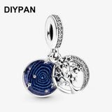 Double Dangle Tree & Galaxy Moon Charm for Pan Bracelet DIY Berloque