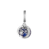 Double Dangle Tree & Galaxy Moon Charm Crystals Beads