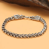 Double Dragon Head Bracelet Retro Men's Dragon Scale Bracelet