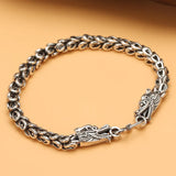 Double Dragon Head Bracelet Retro Men's Dragon Scale Bracelet
