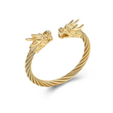Double Dragon Head Cremation Jewelry Men's Bracelet for Ashes