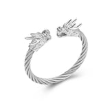 Double Dragon Head Cremation Jewelry Men's Bracelet for Ashes