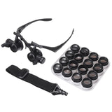 LED Head Magnifier Magnifying Glass Repair Tool 2.5X-25X