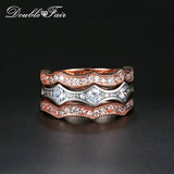 3 Stone Wedding Rings Crystal Women's Jewelry Rose DFYG064