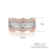 3 Stone Wedding Rings Crystal Women's Jewelry Rose DFYG064