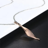 Zircon Crystal Leaf Pendant Necklace for Women - DFN041