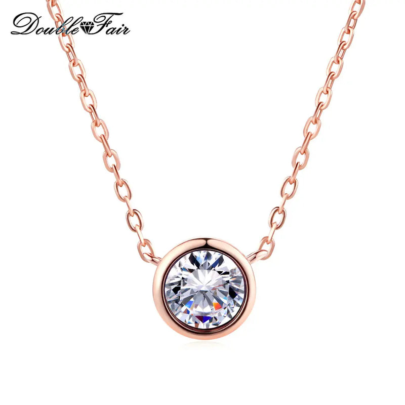Rose Cubic Zirconia Necklace Fair Style