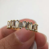 Irregular Trapezoid CZ Wedding Rings Set