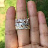 Irregular Trapezoid CZ Wedding Rings Set