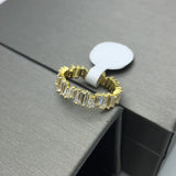 Irregular Trapezoid CZ Wedding Rings Set