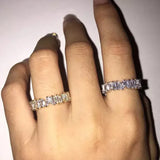 Irregular Trapezoid CZ Wedding Rings Set
