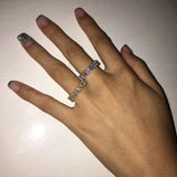 Irregular Trapezoid CZ Wedding Rings Set
