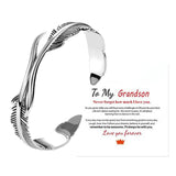 Double Feather Card Bracelet Adjustable Bangle Set Snk809