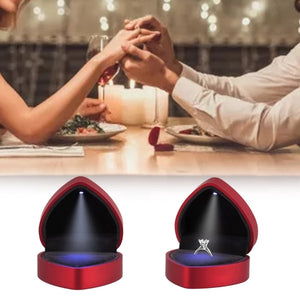 LED Ring Box Jewelry Storage Pouch with Light