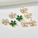 Zircon Flower Jewelry Set Copper Plated 18K Real