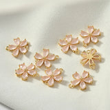 Zircon Flower Jewelry Set Copper Plated 18K Real