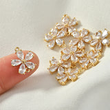 Zircon Flower Jewelry Set Copper Plated 18K Real