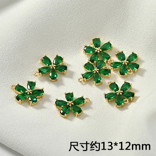 Zircon Flower Jewelry Set Copper Plated 18K Real