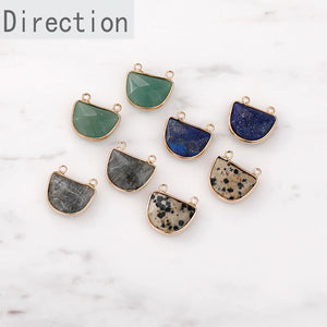 Natural Crystal Pendant DIY Necklace Earrings Set