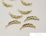 Copper Plated Hanging Leaves Earring Studs DIY Material