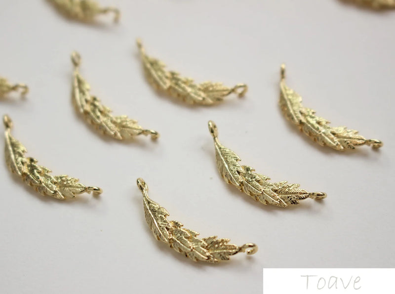 Copper Plated Hanging Leaves Earring Studs DIY Material