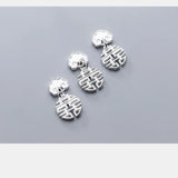 925 Silver Double Happiness Letter Charms for DIY Jewelry