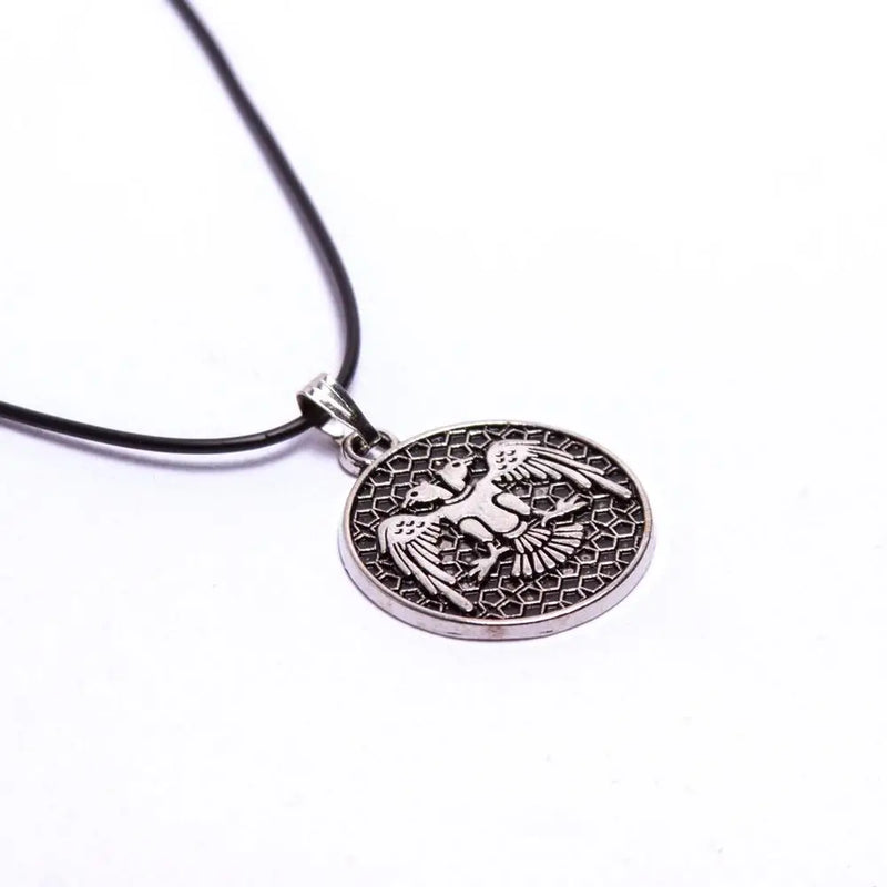 Double-Headed Eagle Vinlex Leather Necklace