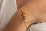 Double Heart Bracelet with Names-Stainless Steel Name Bracelet