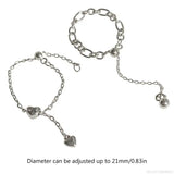 Heart Chain Ring Tassel Dangle Statement Open Adjustable