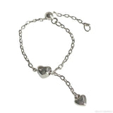 Heart Chain Ring Tassel Dangle Statement Open Adjustable