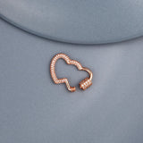 Double Heart Connection Clasps Hooks Copper Micro Pave Zirconia