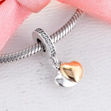 Heart Dangle Charm for Bracelets DIY Sterling Silver Jewelry