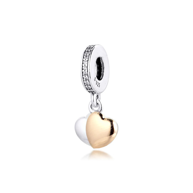 Heart Dangle Charm for Bracelets DIY Sterling Silver Jewelry