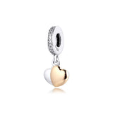 Heart Dangle Charm for Bracelets DIY Sterling Silver Jewelry