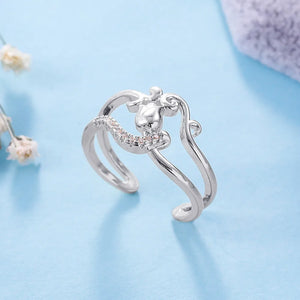 Double Heart Flowers Band Zircon Ring For Women Engagement