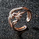 Double Heart Flowers Band Zircon Ring For Women Engagement