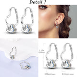 Double Heart Pave Zircon Star Earrings 925 Sterling Silver Hoops For Women