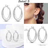 Double Heart Pave Zircon Star Earrings 925 Sterling Silver Hoops For Women