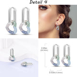 Double Heart Pave Zircon Star Earrings 925 Sterling Silver Hoops For Women