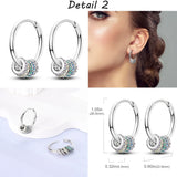 Double Heart Pave Zircon Star Earrings 925 Sterling Silver Hoops For Women