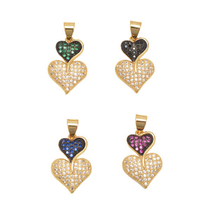 Double Heart Pendant Clasp for DIY Earrings Necklaces Chain Crafting