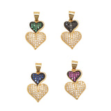 Double Heart Pendant Clasp for DIY Earrings Necklaces Chain Crafting